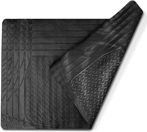 AUTOZOCO Alfombrilla Maletero Coche, Protector de Maletero, Cubremaletero, Tapete para Maletero, 120 x 80 cm, Goma, Color Negro, Antideslizante, Apto para Cortar a Medida, Impermeable