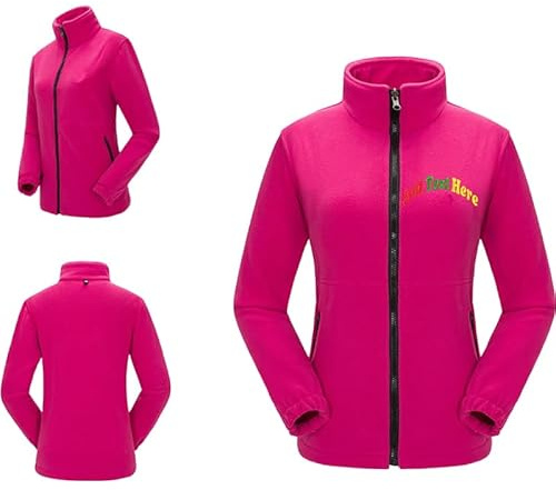 haoduanduan Chaqueta de Forro Polar con Texto y Logo Personalizado para Mujer Ligera Cálida con Cremallera Completa Abrigo Transpirable de Microforro Polar Suéter Casual de Manga Larga para Mujer