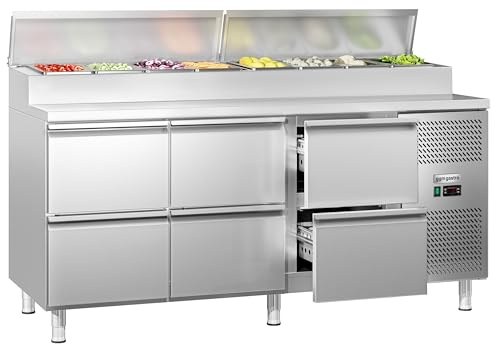 GGM Gastro | ZBG207N6D#07 | Zubereitungstisch ECO - 1795mm - 6 Schubladen - für 8x GN 1/3