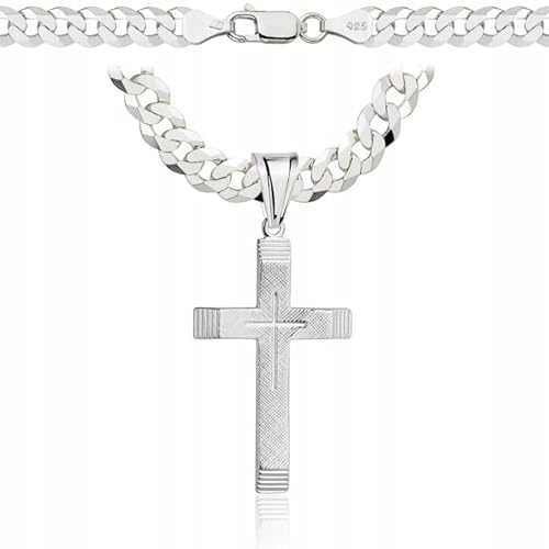 AMAR ZELYA ketten für herren silber 925 Kreuz Kette panzerkette massive 6,5 mm breite königskette-men schmuck, italienische Qualität