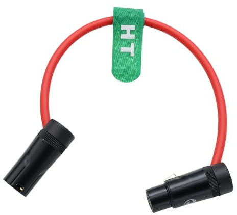 HangTon Audiokabel für Recorder Mischpult Mikrofon Lautsprecher Soundgeräte Mixpre 10 II Zoom F8n Zaxcom Sony Canon Kamera, XLR 3 Pin Stecker auf Buchse, Low-Profile Right Angle Rot 1m