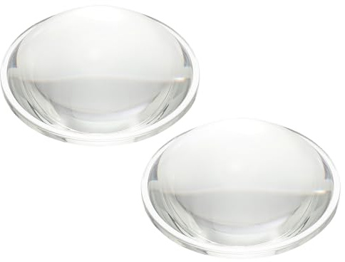 PATIKIL Diamètre 74mm Lentille Convexe Plate, 2 Pcs Hauteur 26mm Verre Borosilicate Haut LED Lentille Optique Convexe Condenseur Avec Bord Pour Lampe Torche Voiture, Transparent 3.5mm