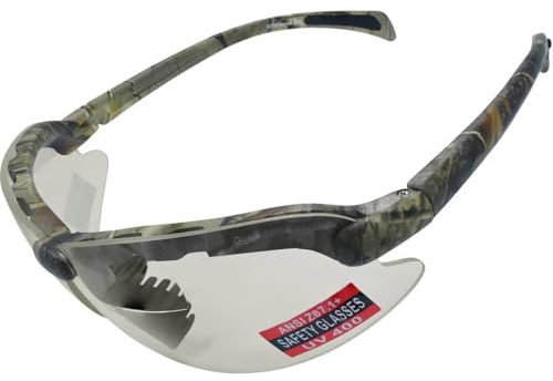 Spits Eyewear Hunting Top Focal OR Bottom Bifocal Shooting Safety Glasses with Forest Camo Frame (Clear Lenses, 2.50 Bottom)