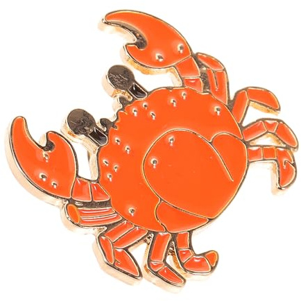 Broche Crabe Orange en Alliage, Petite Épinglette Cartoon | Fixation pour Robe, Chapeau et Boucle, Accessoire Polyvalent, Détail Fin, Forme Crabe Ludique