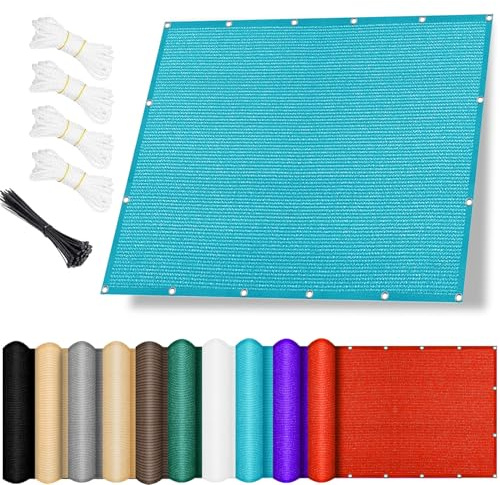 Sonnensegel Nach Maß mit Ösen 160 x 350 cm, 98% Uv-Beständig, Sonnenschutz, Atmungsaktiv, Abdeckplane Multifunktionales Zeltplane für Terrasse, Garten, Balkon, Himmelblau