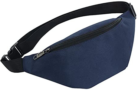 BHBYAFASH Bauchtasche für Damen Herren, Leichte wasserdichte Oxford Stoff Taille Gürteltasche Reisen Outdoor-Sportarten Laufen Crossbody Taille Gürteltasche Geldbörse Handytasche(Dunkelblau)
