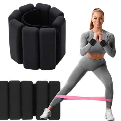 2 PCS Handgelenkgewichte Knöchelgewichte Set Gewichtsmanschetten für Fuß oder Handgelenk auf Bewegung Gehen Joggen Yoga Aerobic Pilates Gewicht Fitness Armband | FITILIFT (Schwarz)