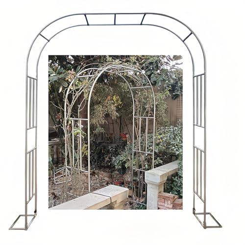 Gartenbogen Edelstahl Rosenbogen Breit 120CM 180CM 200CM 220CM 260CM 280CM 300CM 360CM Stabiler Rankbogen Für Kletterpflanzen, Hochzeiten, Party-Dekoration(150 * 240cm/4.9 * 7.8ft)