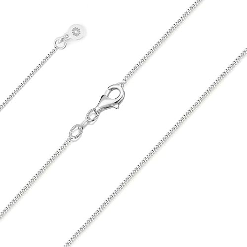 Einzelstück® Panzerkette Silberkette 1.1 mm - Damen Halskette 925 Sterling Silber - verschiedene Längen - Größenverstellbar 50cm - 47cm - 45 cm