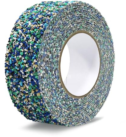 QILIMA Ruban Antidérapant Caoutchouc PET Bleu 5mx50mm, Grip Escalier Douche | Grip à particules de caoutchouc. Pose simple, anti-glisse et idéal pour escalier, douche, cuisine et sol en carrelage