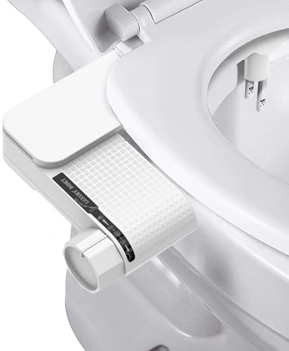 VivaLox Bidet,Ultra-Slim Nicht Elektrisch Bidet Einsatz für Toilette,Einziehbare selbstreinigende Doppeldüsen,Einstellbarer Wasserdruck,Kaltwasser-Bidet für Toilette,Bedienungsfreundlich,Weiß