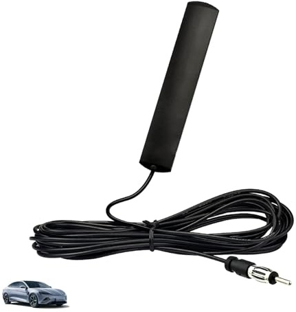Antenna Autoradio Interna, Antenna FM Auto Amplificata ANT-309, per Auto SUV e Camion, Adesiva per Parabrezza, Compatibile con Radio AM FM, Cavo 5M e Connettore DIN Standard, Alta Ricezione Segnale
