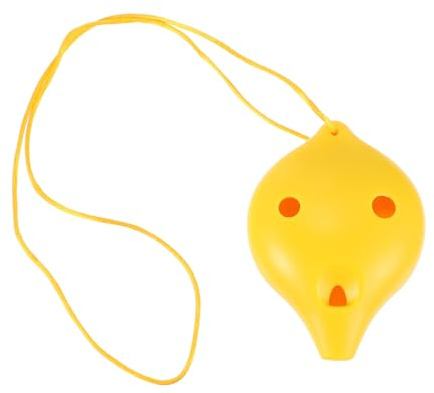 6-loch Mittelton Okarina in Ac Stimmung aus Kunstharz, Gelb | 1 Stück, Leicht und Glatt Poliert, für Anfänger, Kinder und Erwachsene Zufällige Farbe