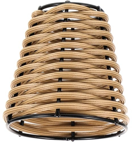 TOYANDONA Mini-Lampenschirm Aus Rattan Gewebter Lampenschirm Dekorativer Für Tischlampen Und Stehleuchten Für Innenbeleuchtung in Flur Bad Küche Restaurant Büro 2.36 X 2.17 X 2.17 in