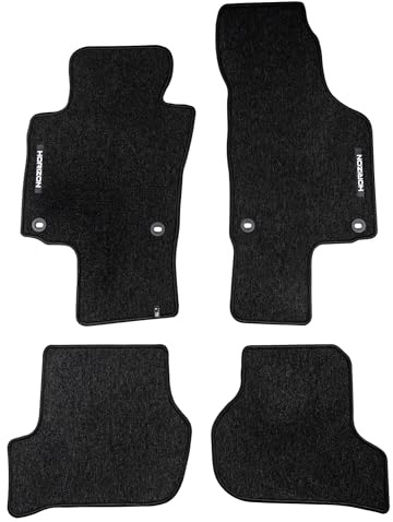 Velours Fußmatten kompatibel mit VW Golf Plus 2005-2014 Autoteppich Automatten Schwarz 4tlg