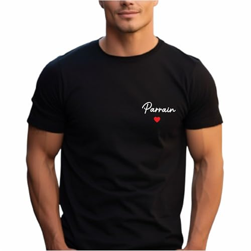 Générique T-Shirt Parrain – Cadeau pour Parrain, Idée baptême, Anniversaire, T-Shirt personnalisé, noël