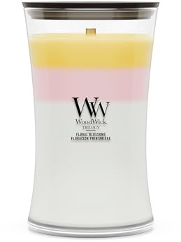 WoodWick Candela profumata | Candela a clessidra grande | Floral Blossoms | Regali perfetti per donne