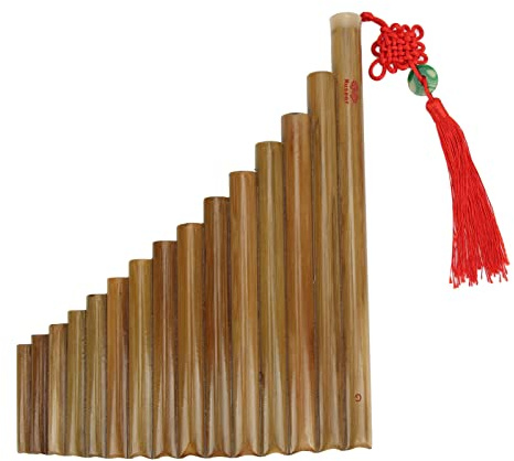 Xiuganpo 15 Pfeifen G-Taste Panflöte Hochleistungs-Holzblasinstrument für Anfänger, Bambus (Rechte Hand)