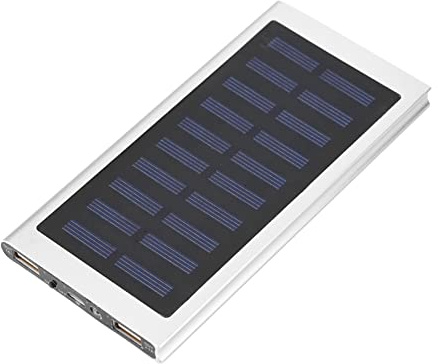 Cocoarm Power Bank Solare 10000mAh, Kit Fai Da Te con Doppia USB Ricarica Rapida per Attività All'Aperto (SILVER)