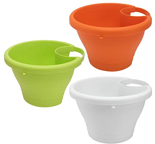 YARNOW Regenrohr Blumentopf Hängetopf Balkontopf Fallrohr Pflanztopf Balkontopf Regenrinne Pflanzkübel Pflanzgefäß Übertopf Blumenkasten für Regenfallrohre Draußen Balkon Garten L 3 Stück