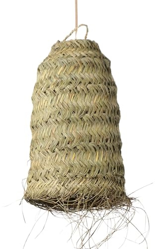 Suspension luminaire doum en osier tressé (M : 25x50cm, Tube)
