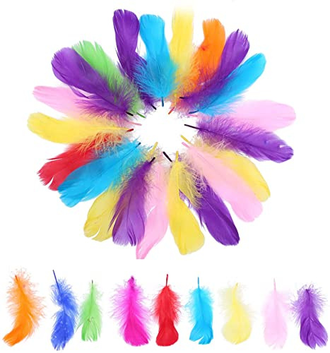 Natural Feather for Crafts, 100 Pcs DIY Goose Feathers for Art Supplies Jewelry Making Wedding Dress Accessories Decorative Dream Catchers