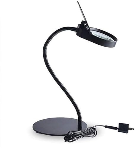 HWSY Lampe loupe à LED, loupe Mains Libres 3X 10x lumière du Jour et Lampe de Table et de Bureau, loupe éclairée réglable Portable USB pour la Lecture, la réparation, l'artisanat, la Couture