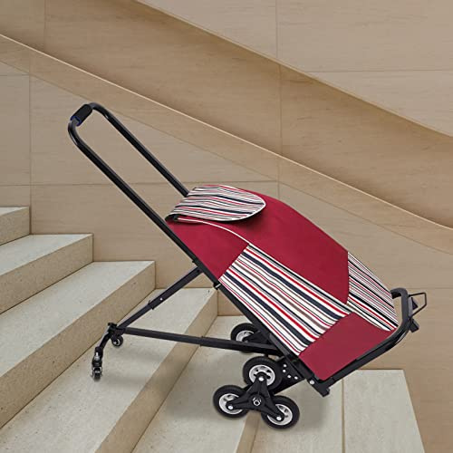 Treppensteiger Stufen-Sackkarre klappbar bis 150 kg Tragkraft - Dreirädriges Fahrgestell - Einkaufstrolley mit extra langem Griff (einstellbare Länge 73-114cm) für Transportkarre