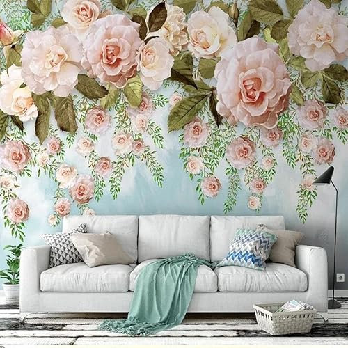 TANYANG Papier Peint Photo Personnalisé 3 D, Peinture À L'Huile Simple Et Moderne, Fleurs Murales, Décoration De Maison De Mariage, Salon, Maison 150Cm(W)×105Cm(H)