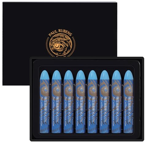 Paul Rubens Ölpastellkreiden, 8 aschblaue Farben HaiYa Artist Soft Oil Pastels Lebendig und cremig, Kunstzubehör für Künstler, Anfänger, Studenten, Kunst Malen Zeichnen