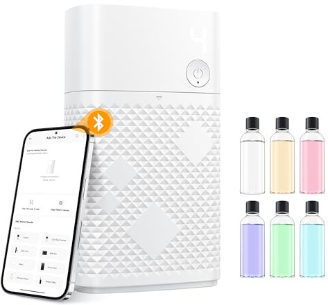 Nimin Essential Oil Diffuser - Smart Aroma Diffuser, App-Controlled, Ultra-Quiet, Waterless, 6 Essential Oils, Compact Wall-Mounted/Tabletop Design, Ideal for Home & Office, V06