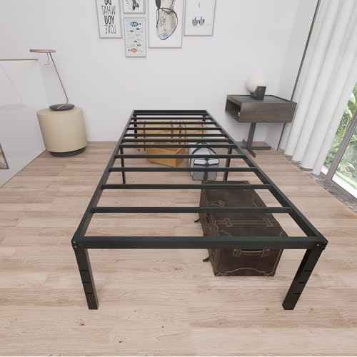 FIVMEN Bettgestell 90x200 cm Metallbett Bettrahmen mit Lattenrost Einzelbett Jugendbett Gästebett aus Metall Bed Frame für Schlafzimmer Gästezimmer