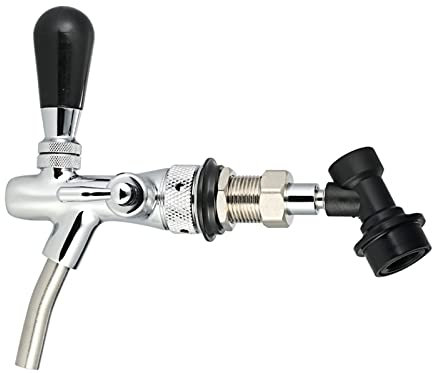 ATUMY Heimbrau-Sets Druckminderer G5/8 Shank Bierzapfhahn Home Brew Fass mit Ball Lock Disconnect Strohhalm(Ball Lock)