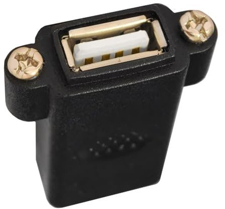 Uqezagpa USB 2.0 Buchse auf Buchse Stecker Adapter USB 2.0 Koppler Gender Changer Extender Converters Panel Kabel Loch Expander