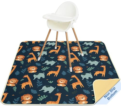 Unicorn Castle Hochstuhl Bodenmatte 107x117cm, wasserdichte Spritzmatte | Rutschfeste Spritzmatte für unter den Hochstuhl, waschbar. Ideal für Beikost, Malen und Picknicks im Freien