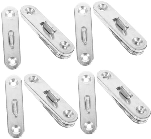 Angoily 4 Soportes de Cama de Hierro Robustos con y Cierre de Botón para Fijación de Rieles y Cabecero Montaje Superficial para Mayor Estabilidad y Soporte de Cama