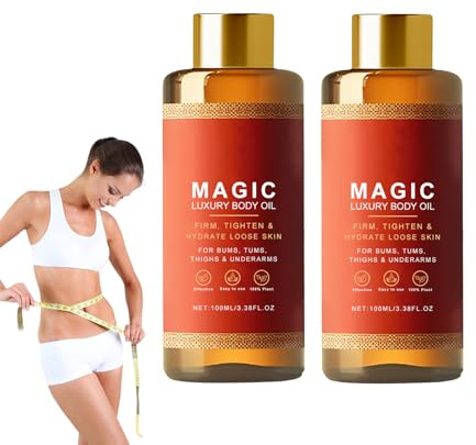 2 piezas Aceite Corporal Reafirmante Mágico, Aceite de Lujo Después de la Ducha con Ingredientes Naturales, Hidratante y Tonificante, Mejora Elasticidad y Firmeza de la Piel, Cuidado Corporal Completo
