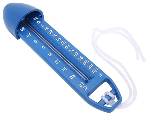 ANGGREK Medidor de Temperatura de la Piscina, Termómetro Flotante de Plástico Destrozado para Spa Sauna Hot Spring, Pantalla de Doble Escala para Pruebas Precisas de Temperatura del Agua