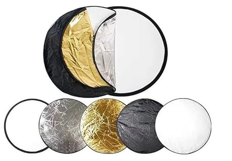 Diyeeni Riflettore Pieghevole 5 in 1, Diffusore di Luce Portatile con Borsa, Riflettori di Luce per Fotografia, Oro, Argento, Nero, Bianco e Traslucido, per gli Elementi Essenziali per (30 cm/11,8