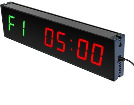 Minuteur de gym portable de 3,8 cm à 6 chiffres avec télécommande sans fil – Grand chronomètre à DEL pour boxe, HIIT, Tabata, EMOM et entraînement par intervalles personnalisés (vert)
