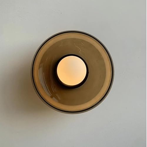 Generico Illuminazione da parete, Lampada da parete in vetro color crema medievale di design francese a LED E27, decorativa, for sala tè, scale, camera letto, comodino, sfondo(Green)