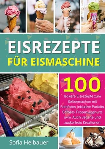 Eisrezepte für Eismaschine: 100 leckere Eisrezepte zum Selbermachen mit Farbfotos, inklusive Parfaits, Sorbets, Frozen Joghurts uvm. Auch vegane und zuckerfreie Kreationen