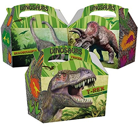 15 Childrens Kids Dinosaur Carry Food Meal Picnic Birthday Party Bag Boxes
