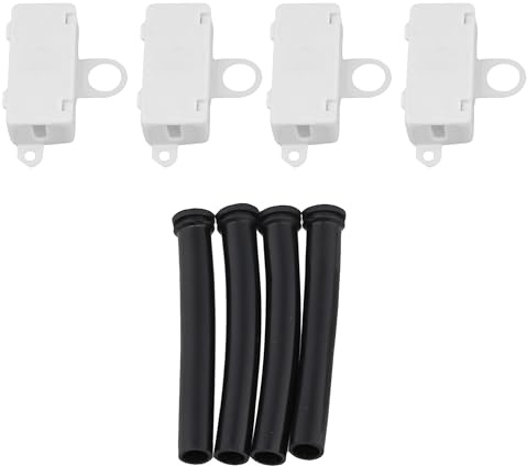 Beige Câble en plastique Mini Boîte de dérivation avec fil noir manches Lot de 4, beige