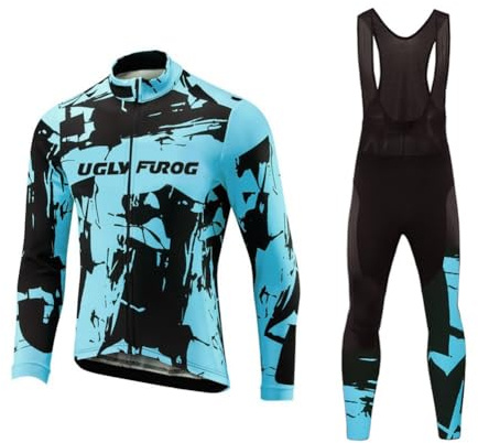 UGLY FROG Radtrikot Herren + 20D Gepolsterten Long Bib Pants Rennrad Anzüge Winter Thermo Viles Fahrradbekleidung Mountainbike XS-6XL
