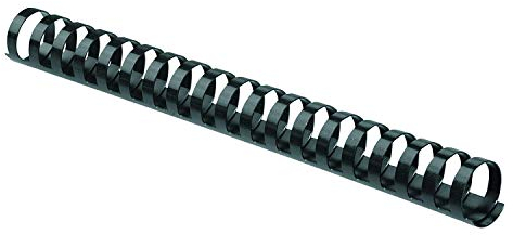 Fellowes Binderücken aus Kunststoff, 3,8 cm, Kapazität 340 Blatt, Schwarz, 10 Stück pro Packung, 5 Stück, insgesamt 50 Stück (52066)