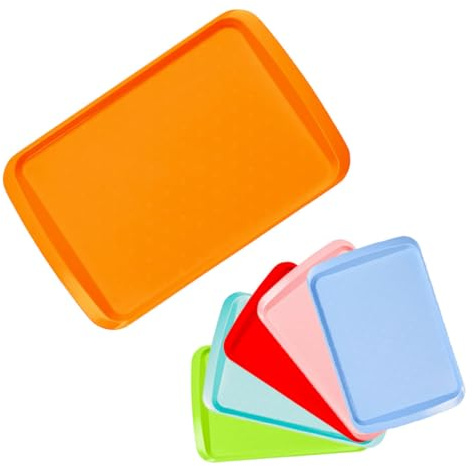 ECO Grand plateau de service en plastique pour le thé et la nourriture | Plateau de dîner multifonction pour la maison et les cafés | Plateaux alimentaires pour les genoux | Plateaux à thé