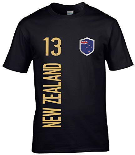 FanShirts4u Herren Fan-Shirt Jersey Trikot - NEUSEELAND/New Zealand - T-Shirt inkl. Druck Wunschname & Nummer WM (4XL, New Zealand/schwarz-Gold)