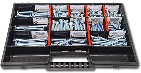 Senkkopfschrauben Sortiment M6-M8 // 10mm-70mm 160 tlg. Schraubenbox DIN 7991 ISO 10642