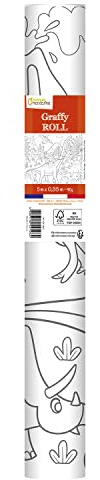 MY MANDARINE GY126C - Malrolle / Zeichnungsrolle Graffy Roll, 5m Plakatpapier 90g, 50 cm großes Designx10, ab 4 Jahren, ideal für Gruppenaktivität, Dinosaurier, 1 Stück